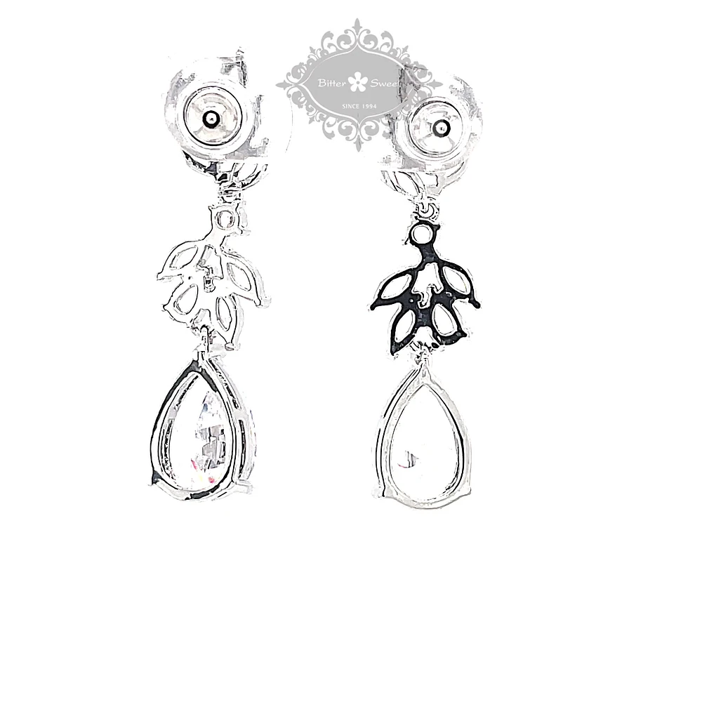 Bridal Silver Cubic Zirconia Drop Earrings 145932