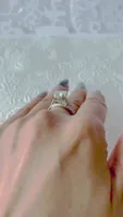 Sterling Silver Cubic Zirconia Square Cushion Set Ring 125806