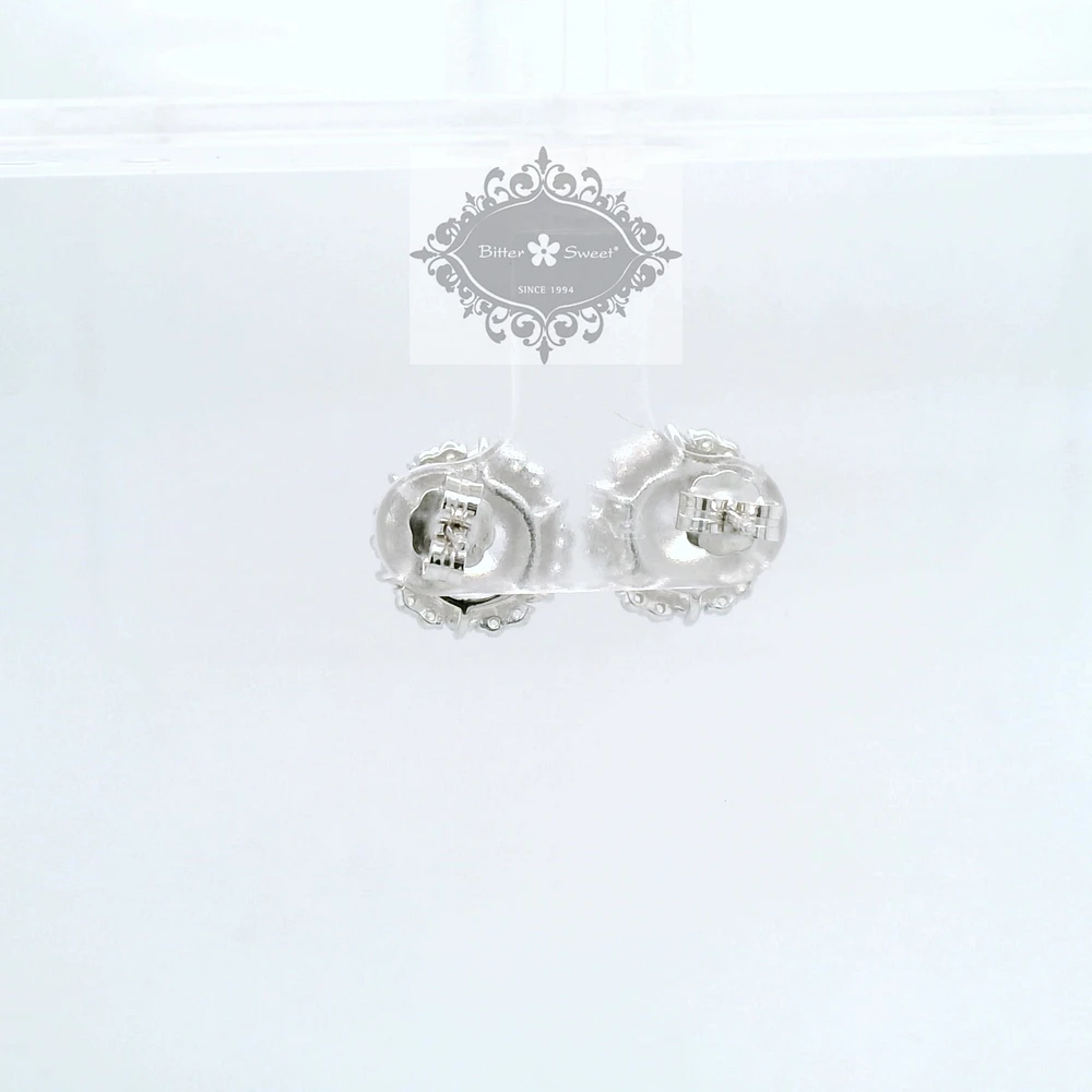 Sterling Silver  Round Cubic Zirconia Earrings 155045