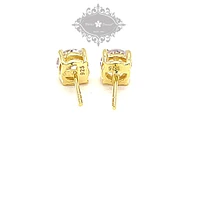 Gold Plated Sterling Silver Cubic Zirconia 8 Hearts 8 Arrows 7mm Studs 143346