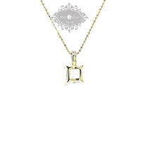 Gold Plated Sterling Silver Square Cubic Zirconia Necklace 147706