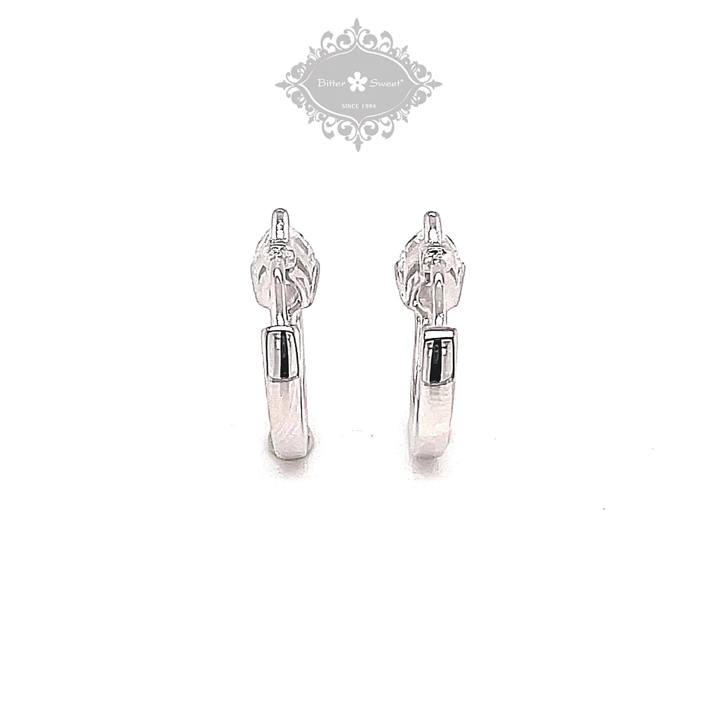 Sterling Silver Cubic Zirconia Huggie Earrings 146658