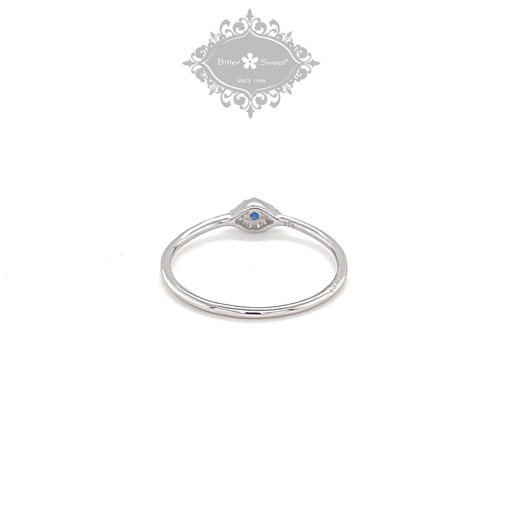 Sterling Silver Cubic Zirconia Evil Eye Ring
