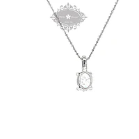 Sterling Silver Oval Cubic Zirconia Necklace 147709