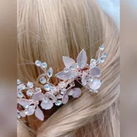 Bridal Flower Wire Rosegold Hairclip 146383