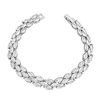 Bridal Silver Cubic Zirconia Marquise Bracelet
