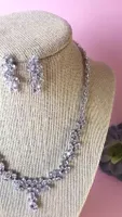 Bridal Silver Cubic Zirconia Necklace & Earrings Set