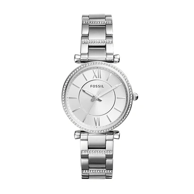 Fossil Carlie Three-Hand Stainless Steel Watch 130987