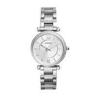 Fossil Carlie Three-Hand Stainless Steel Watch 130987