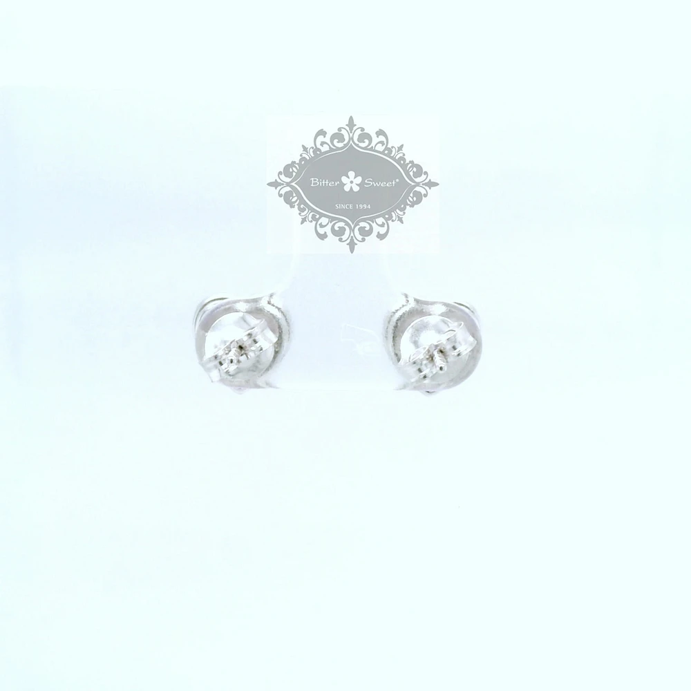 Sterling Silver Lavender Heart Cubic Zirconia Earrings 153556