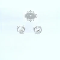 Sterling Silver Lavender Heart Cubic Zirconia Earrings 153556