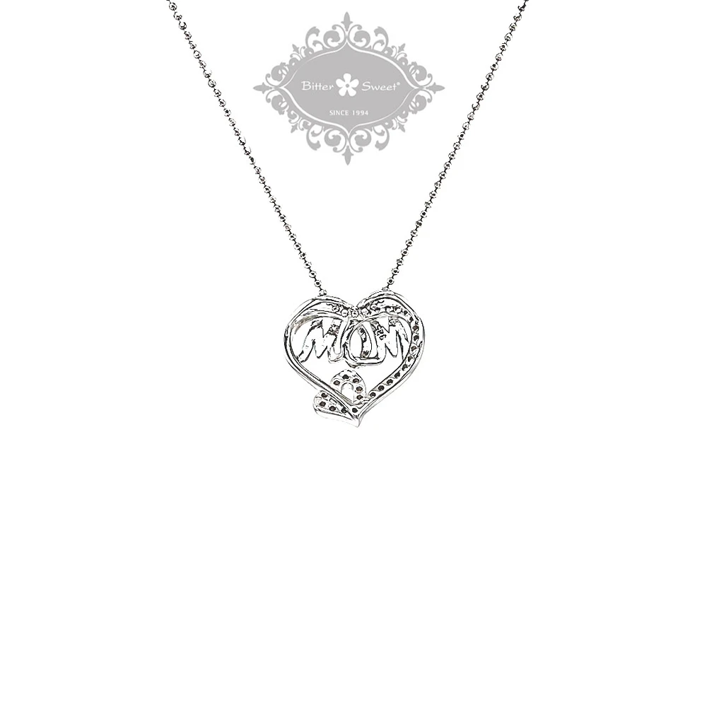 Sterling Silver Cubic Zirconia Mom Necklace