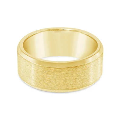 Men's Stainless Steel Matte Gold 8mm Ring 148804