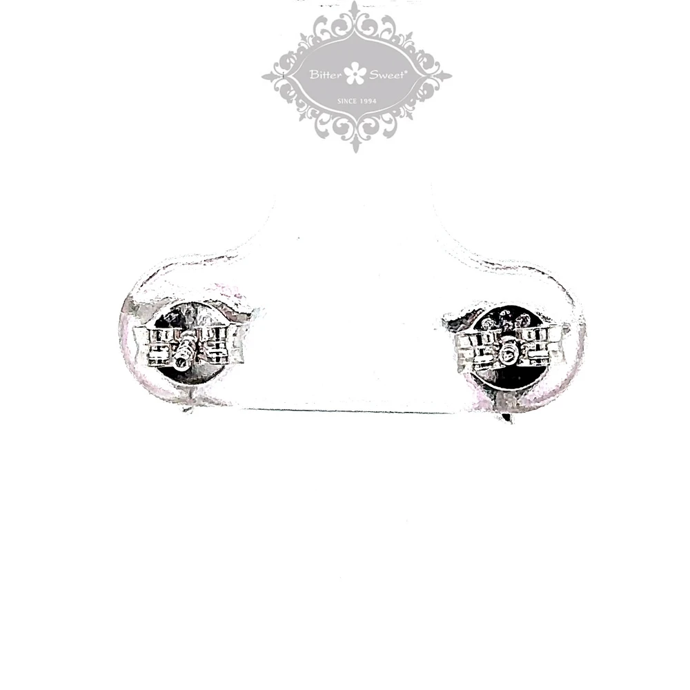 Sterling Silver Cubic Zirconia Heart Earrings