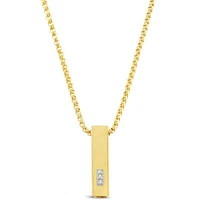 Stainless Steel Cubic Zirconia Gold Necklace 150151