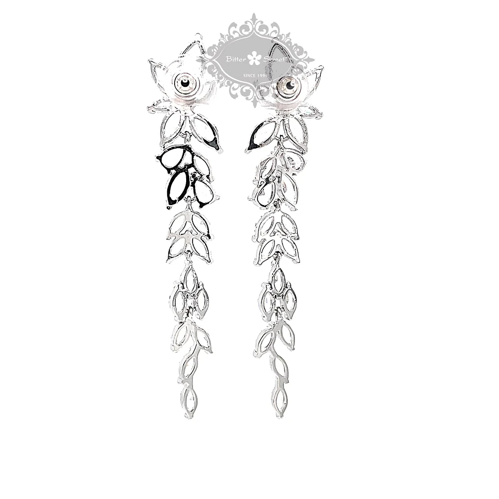 Bridal Silver Cubic Zirconia Drop Earrings 145936