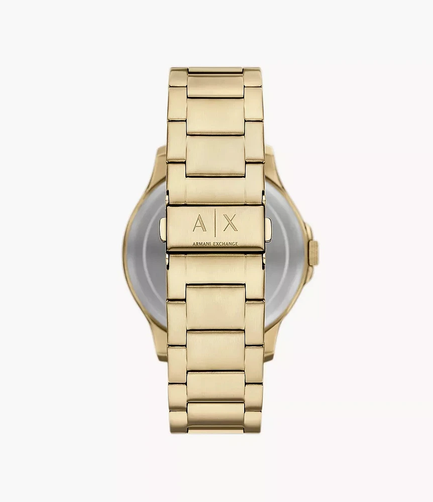 Armani Exchange Multifunction Gold-Tone Stainless Steel Watch 154686
