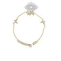 Gold Plated Sterling Silver Cubic Zirconia Butterfly Bracelet 146644