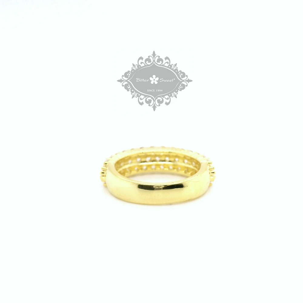 Bitter Sweet Gold Plated Sterling Silver Cubic Zirconia Ring 153258