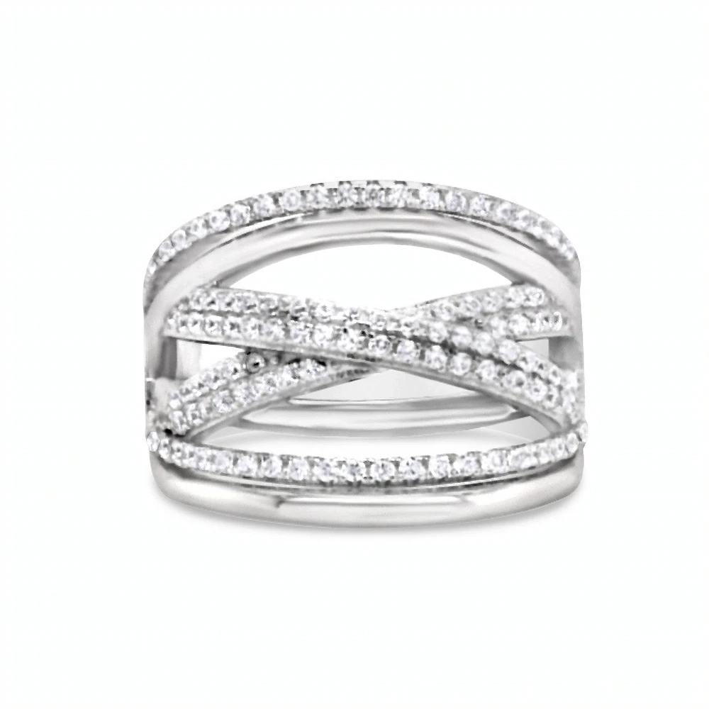 Sterling Silver Multiline Cubic Zirconia Ring 155010