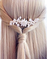 Bridal gold Cubic Zirconia Flower Hair Comb