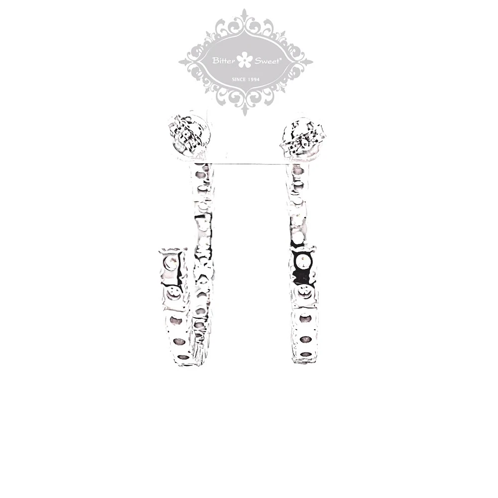 Sterling Silver Cubic Zirconia Hoop Earrings 151258