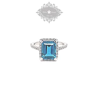Sterling Silver Blue Cubic Zirconia Ring 151560