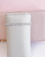 Bridal Silver  Cubic Zirconia Round   Bracelet 155192