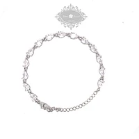 Bridal Cubic Zirconia Silver Tear Drop Bracelet 134379