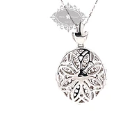 Sterling Silver Cubic Zirconia Locket Necklace