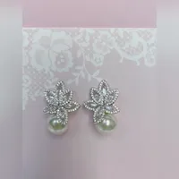 Bridal Pearl Cubic Zirconia Earrings 145905