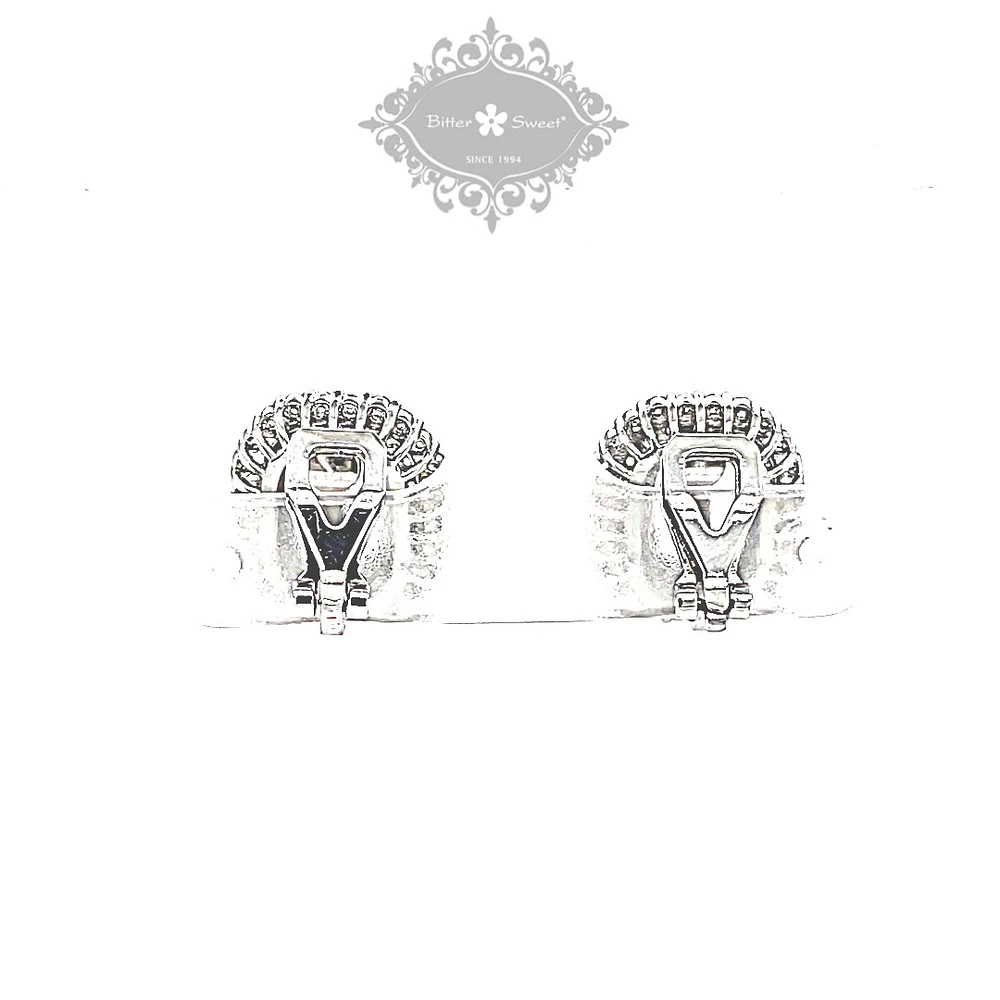 Bridal Silver Cubic Zirconia Clip-on Earrings