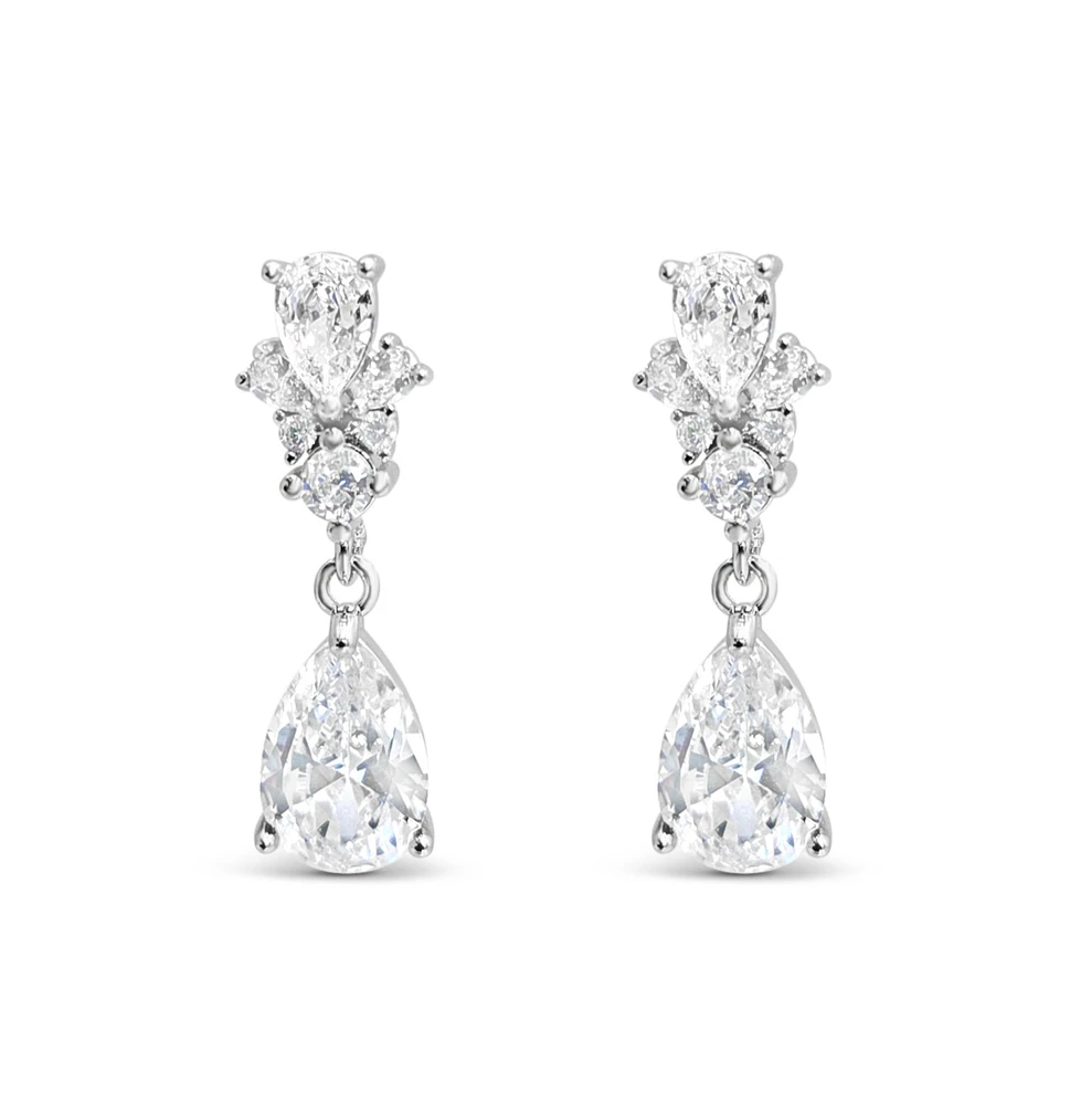 Bridal Silver Cubic Zirconia Earrings 155170