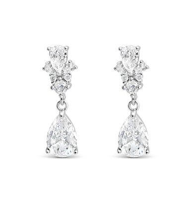 Bridal Silver Cubic Zirconia Earrings 155170