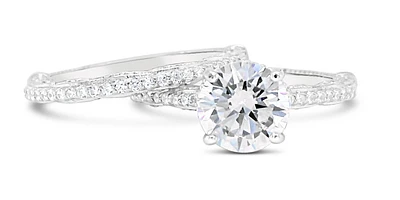 Sterling Silver Vintage  Cubic Zirconia Set  Ring 155020