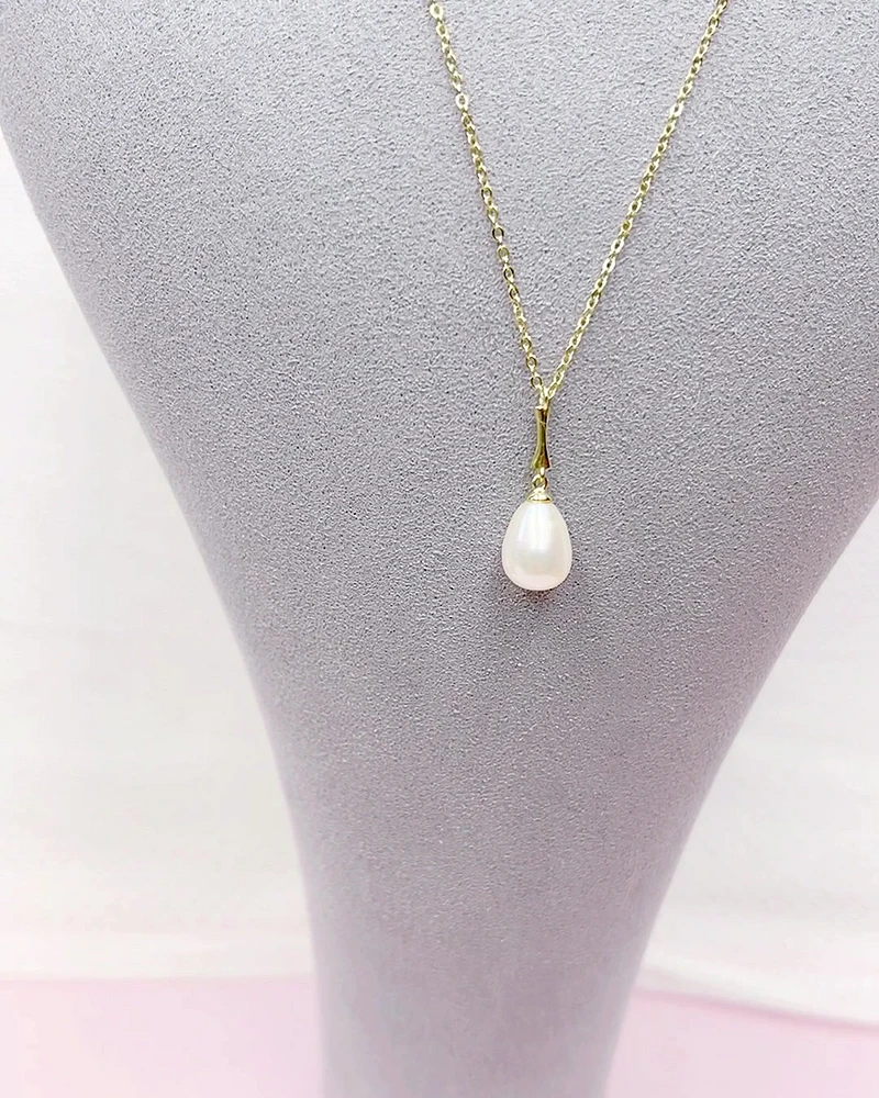 Gold Plated Sterling Silver Pearl Necklace 152281