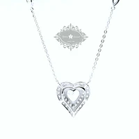 Sterling Silver Heart Cubic Zirconia Necklace 153083