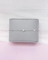 Sterling Silver Cubic Zirconia Pearl Bracelet