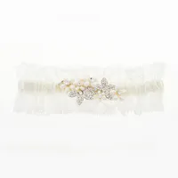 Garter Silver Crystal and Pearl