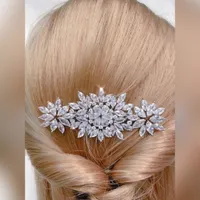 Bridal Silver Cubic Zirconia Hair Comb