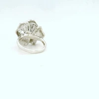 Sterling Silver Flower  Cubic Zirconia Ring 147819