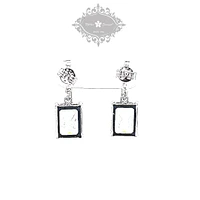 Sterling Silver Radiant Cubic Zirconia Drop Earrings 147700