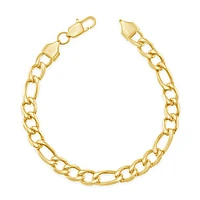 Stainless Steel Gold 7mm Figaro Bracelet 148742