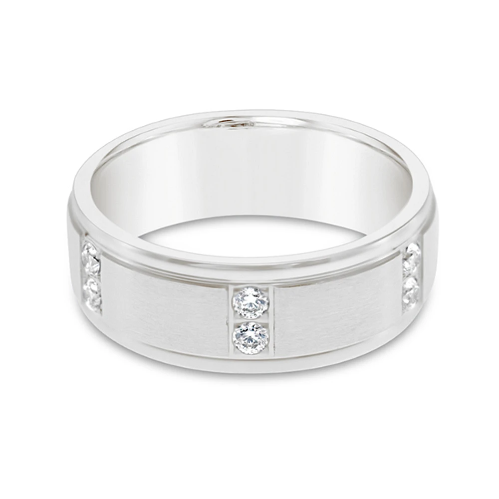 Men's Stainless Steel Matte Silver Ring 148783