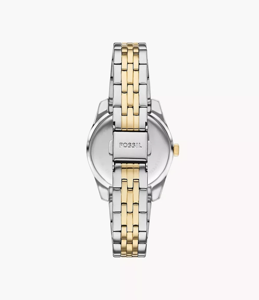 Fossil Scarlette Three-Hand Date Two-Tone Watch ES5388 153057