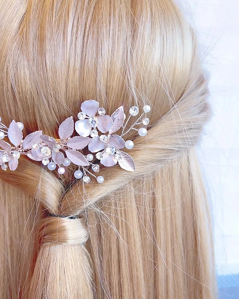 Rosegold Flower Hair Clip 137587