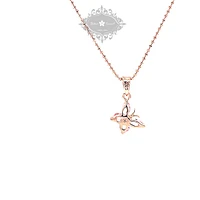 Rosegold Plated Sterling Silver Cubic Zirconia Butterfly Necklace 143354