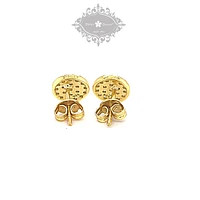 Yellow Gold Plated Sterling Silver Cubic Zirconia Earrings 129282
