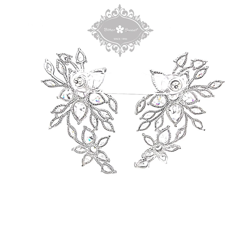 Bridal Flower Cubic Zirconia Earrings
