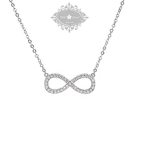 Sterling Silver Cubic Zirconia Infinity Necklace 151229